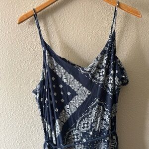 Tommy Hilfiger Blue and White Bandanna Maxi Dress